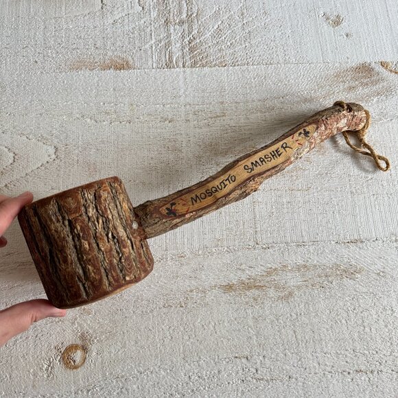 Vintage Novelty Bug Swatter - Hand Made Wooden Hammer - Picture 1 of 9